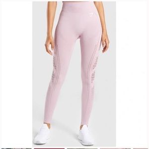 Gymshark Flawless Knit High Waisted Pink Leggings